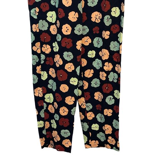 BP Wildfang Pants XXS Black Floral Straight Leg Bohemian Concert Festival New - Picture 3 of 13